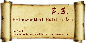 Princzenthal Boldizsár névjegykártya